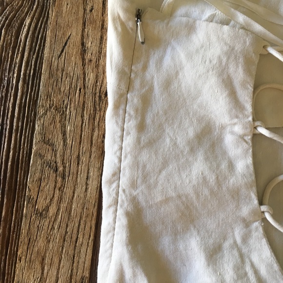 Theory strapless white dress wide side slits - Picture 5 of 7